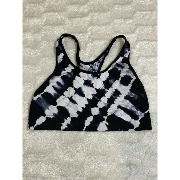 PINK Victoria’s Secret Black White Sports Bra Sz S - Picture 1 of 4